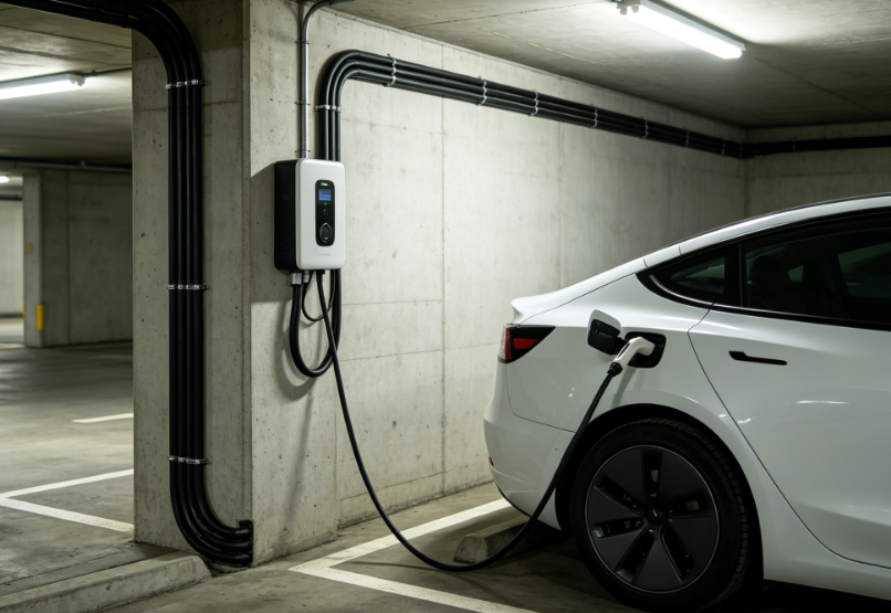 Home Ev Charger Wall-Mounting Service For Parking Spaces